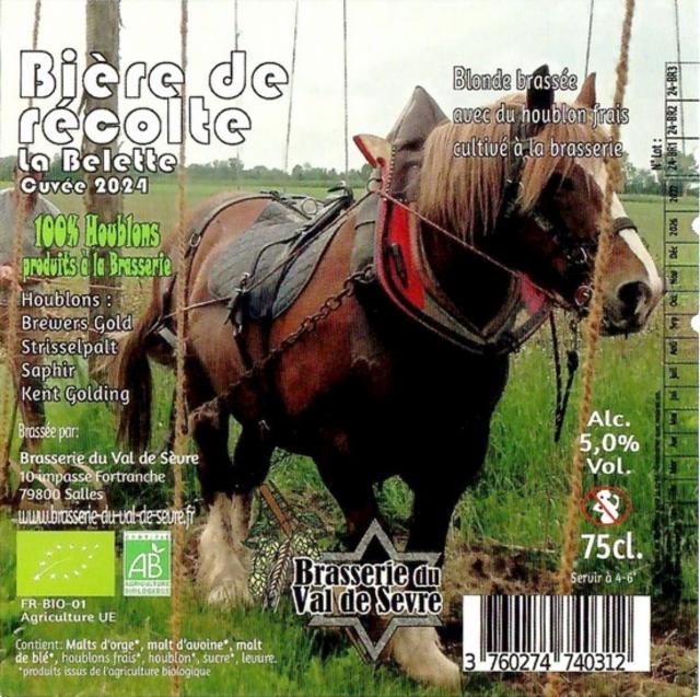 La Belette De Récolte 2024 5.0%, Brasserie Du Val De Sèvre (La Belette), France