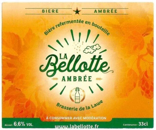 La Bellotte Ambrée 6.6%, Brasserie De La Lawe (La Bellotte), France