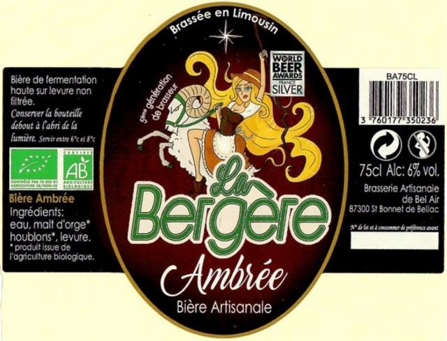 La Bergère Ambrée, Brasserie De Bel Air - La Bergère
