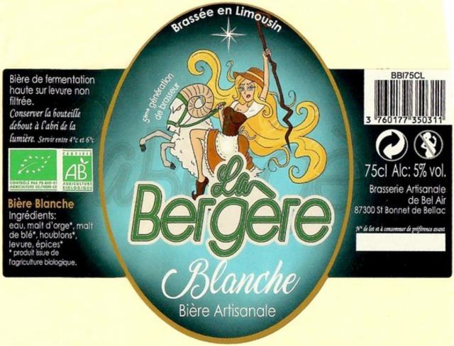 La Bergère Blanche 5.0%, Brasserie De Bel Air - La Bergère, France