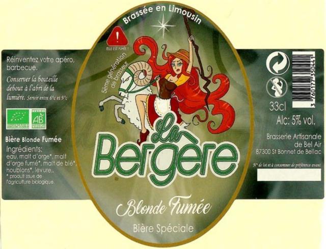 La Bergère Blonde Fumée, Brasserie De Bel Air - La Bergère