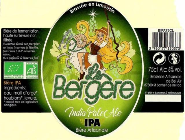 La Bergère IPA, Brasserie De Bel Air - La Bergère