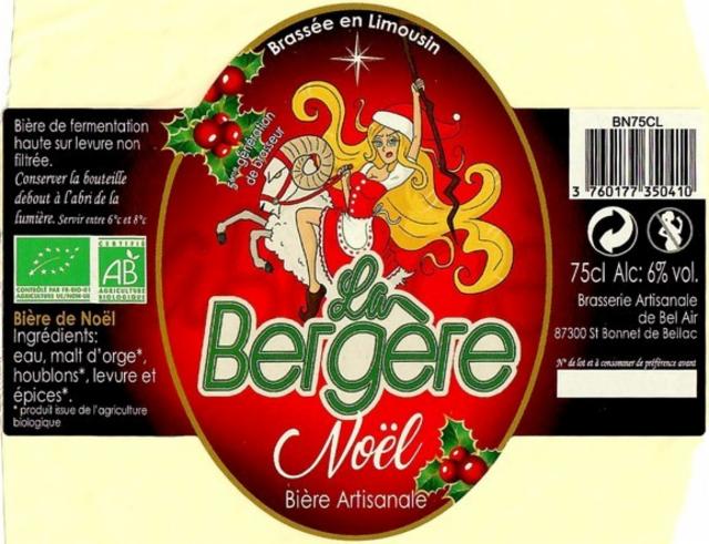 La Bergère Noël 6.0%, Brasserie De Bel Air - La Bergère, France