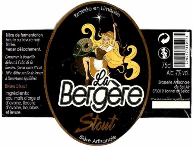 La Bergère Stout, Brasserie De Bel Air - La Bergère