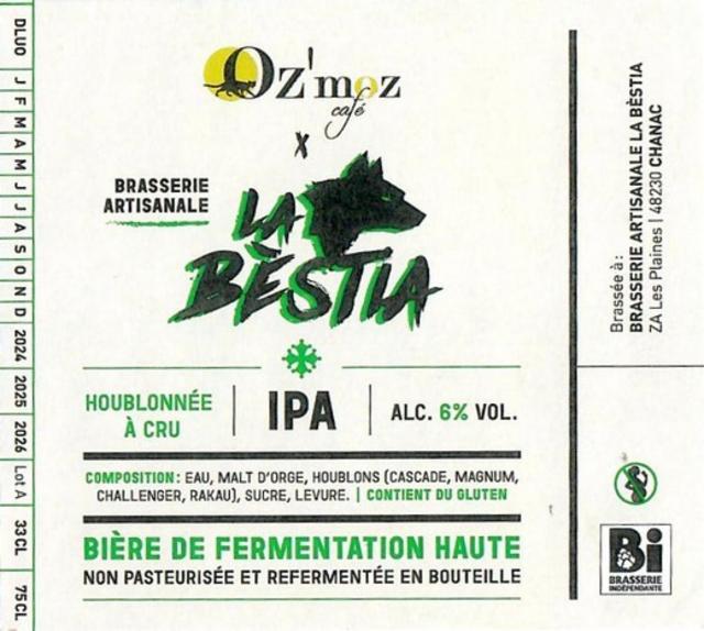 La Bèstia IPA 6.0%, Brasserie La Bèstia, France