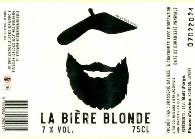 La Bière Blonde 7.0%, Brasserie Galilée, France