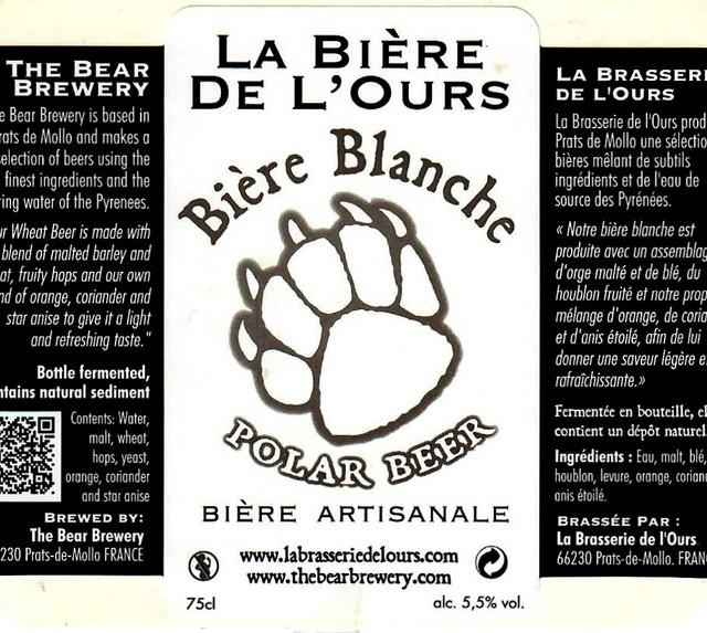 La Bière De L'Ours Blanche 5.5%, La Brasserie De L'Ours [Closed], France