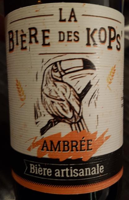 La Bière Des Kops' Ambrée 5.2%, Brasserie Saint-Clair, France