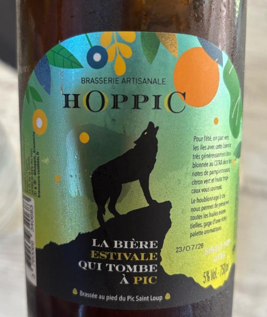 La bière estivale qui tombe à pic, Brasserie Artisanale Hoppic
