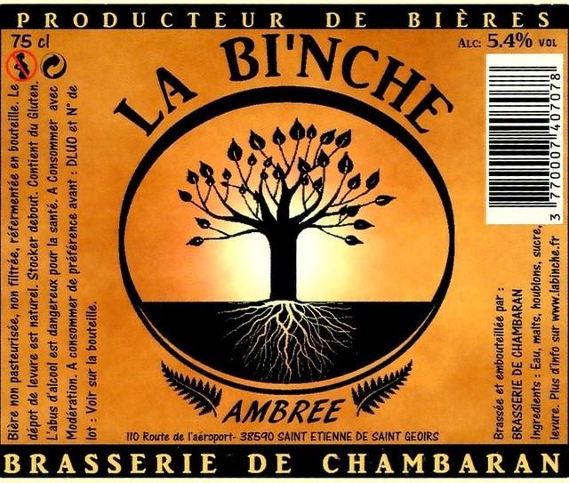 La Bi'nche Ambrée, Brasserie De Chambaran (La Bi'nche)