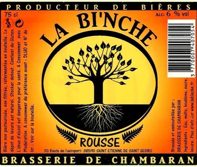 La Bi'nche Rousse 6.0%, Brasserie De Chambaran (La Bi'nche), France