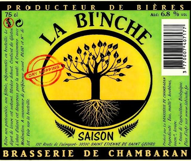 La Bi'nche Saison 6.5%, Brasserie De Chambaran (La Bi'nche), France