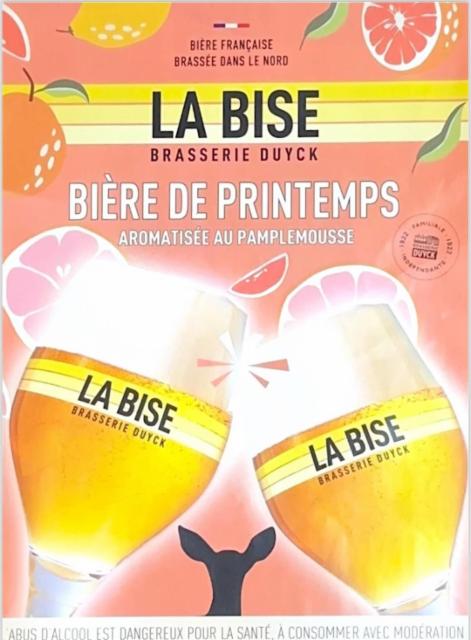 La Bise Bière De Printemps 5.2%, Brasserie Duyck, France