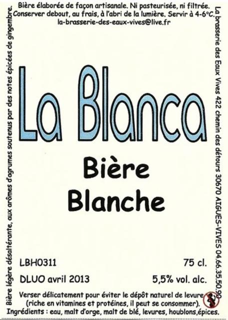 La Blanca, Brasserie Des Eaux Vives [Closed]
