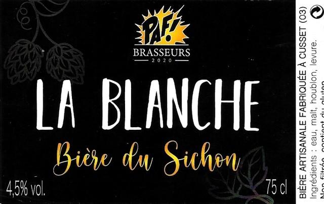 La Blanche - Bière Du Sichon 4.5%, PAF Brasseurs [Closed], France