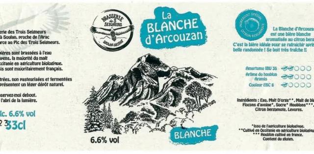 La Blanche D'Arcouzan 5.0%, Brasserie Des 3 Seigneurs, France