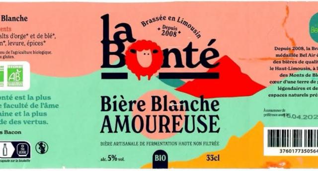 La Bonté Blanche Amoureuse 5.0%, Brasserie De Bel Air - La Bergère, France