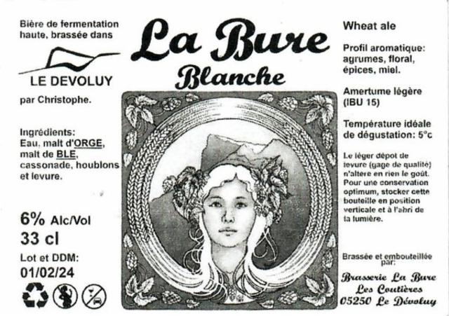 La Bure Blanche 6.0%, Brasserie La Bure, France