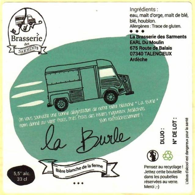 La Burle 5.5%, Brasserie Des Sarments, France