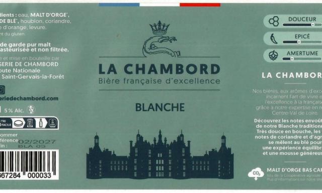 La Chambord Blanche 5.0%, La Brasserie De Chambord, France