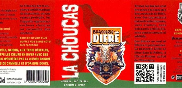 La Choucas 7.7%, Brasserie Difré, France