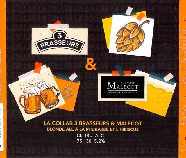 La Collab 3 Brasseurs & Malécot 5.2%, Ateliers Malécot (Les Papillons Blancs De Lille), France