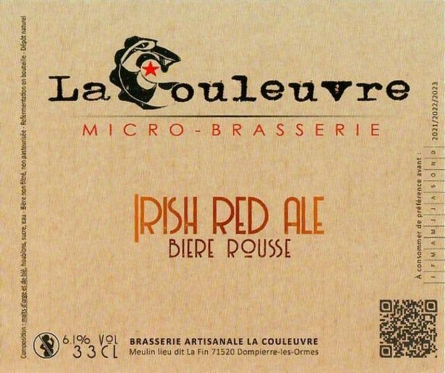 La Couleuvre Irish Red Ale, Brasserie La Couleuvre