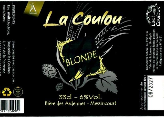 La Coulou Blonde 6.0%, Brasserie Les Coulous, France