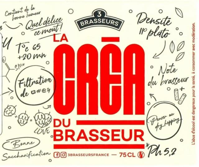 La Créa Du Brasseur Blanche Concombre 5.5%, Les 3 Brasseurs / The 3 Brewers, France