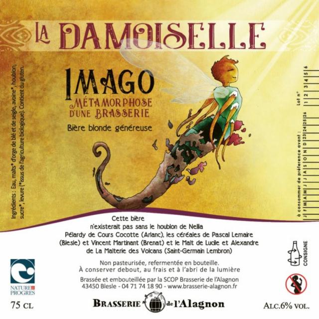 La Damoiselle Imago 6.0%, Brasserie De L'Alagnon, France
