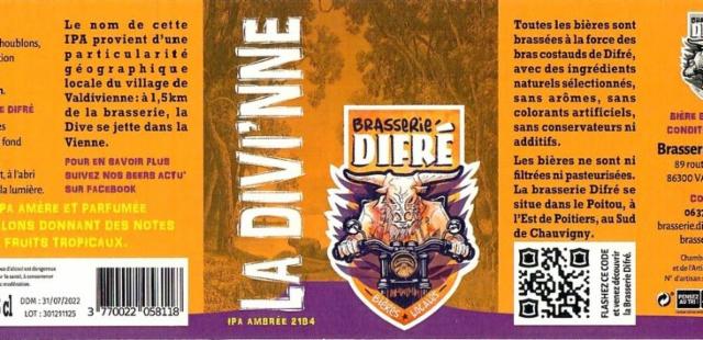 La Divi'nne 6.5%, Brasserie Difré, France