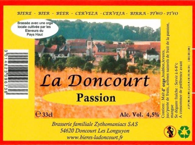 La Doncourt Passion 4.5%, Brasserie Zythomaniacs (La Doncourt), France