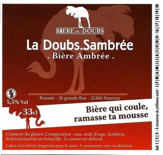 La Doubs.Sambrée 5.5%, Bière Du Doubs, France