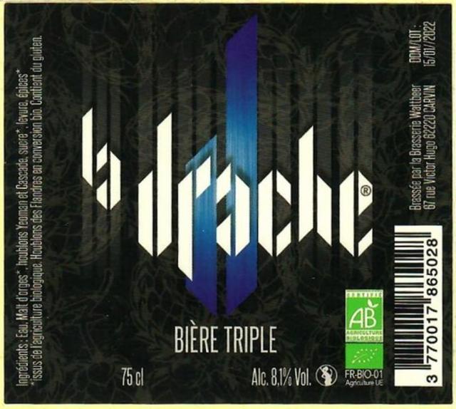 La Drache Triple 8.1%, Brasserie Wattbeer (La Drache), France