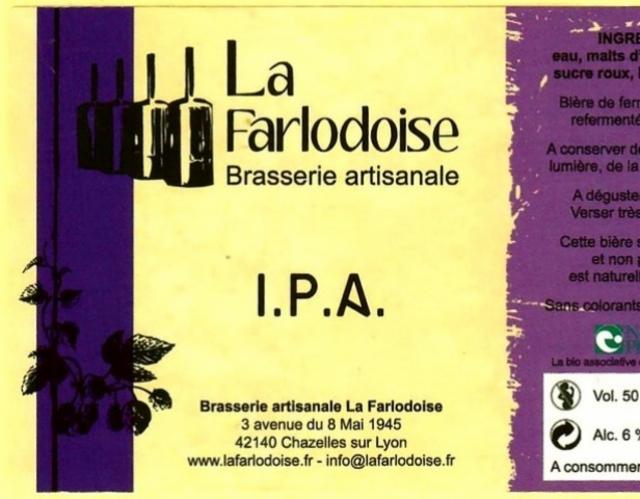 La Farlodoise IPA 6.0%, La Farlodoise, France
