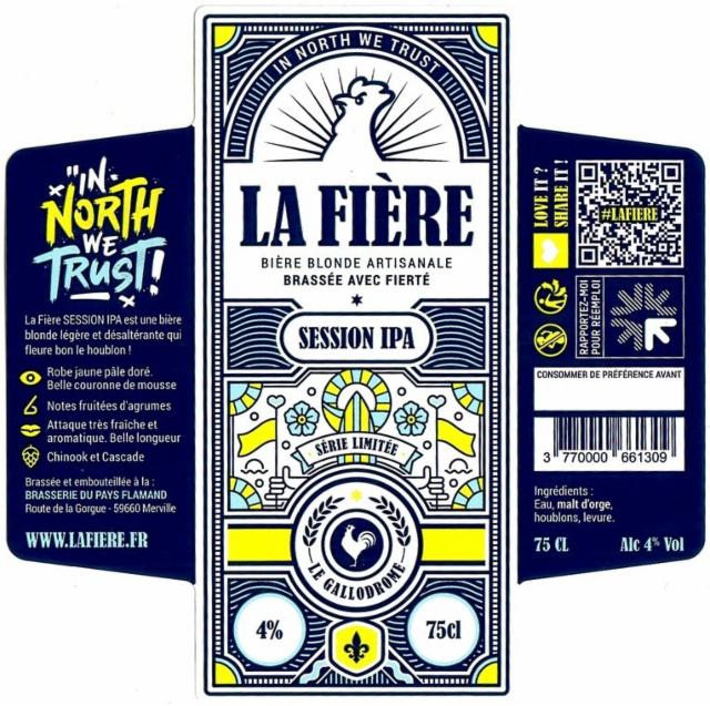La Fière Session IPA 2019 5.5%, Brasserie Du Pays Flamand, France