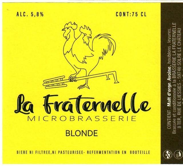 La Fraternelle Blonde 5.8%, Brasserie La Fraternelle, France