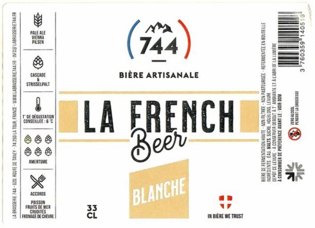 La French Beer Blanche 4.6%, La Brasserie 744, France