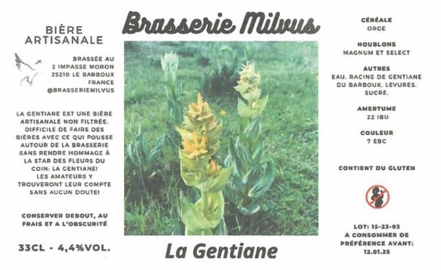 La Gentiane 4.8%, Brasserie Milvus, France