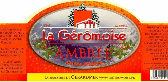 La Gérômoise Ambrée Cuvée D'hiver 6.5%, La Gérômoise, France
