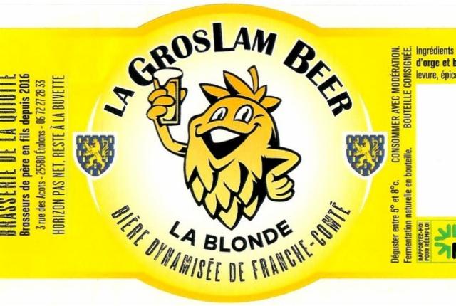 La GrosLam Beer Blonde 6.5%, Brasserie De La Quiotte (GrosLam Beer), France