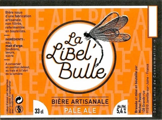 La Libel'Bulle Pale Ale 5.4%, Brasserie De La Juine, France
