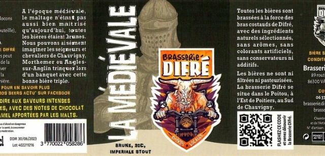 La Médiévale 8.2%, Brasserie Difré, France