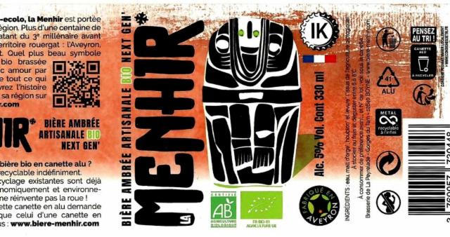 La Menhir Ambrée 5.0%, Brasserie Peyrelade, France