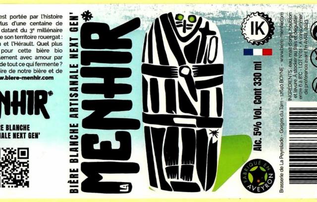 La Menhir Blanche 5.0%, Brasserie Peyrelade, France