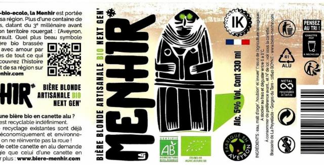 La Menhir Blonde Bio 5.0%, Brasserie Peyrelade, France