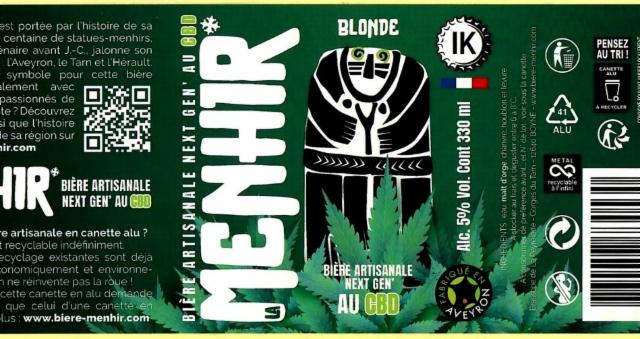 La Menhir Blonde CBD 5.0%, Brasserie Peyrelade, France