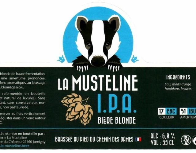 La Musteline IPA 6.1%, Brasserie Du Chemin Des Dames (La Musteline), France