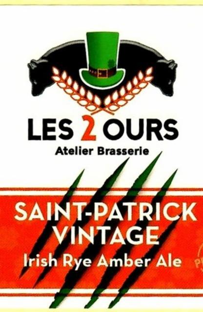 La Paluche Saint-Patrick Vintage 5.2%, Brasserie Les 2 Ours, France