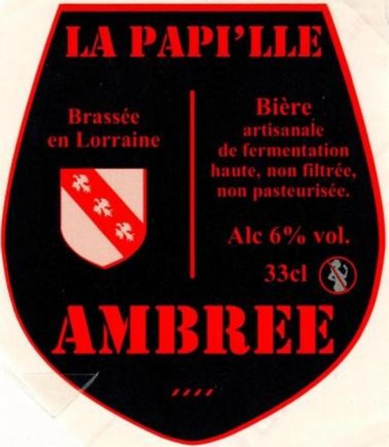 La Papi'lle Ambrée 6.0%, La Brasserie Des Papi'lles, France